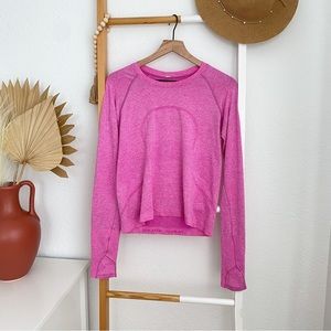 Lululemon Swiftly Tech Long Sleeve Shirt Top 2.0  Pink Race Length 10